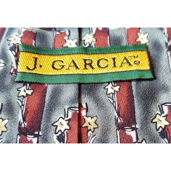 J.Garcia Men's Abstract Red Floral Silk Necktie Tree Collection 15 - Picture 3 of 6